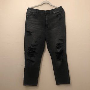 Black Ripped Mom Jeans